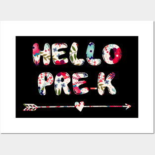 Floral Hello Pre-K team teacher student back to school gift Posters and Art